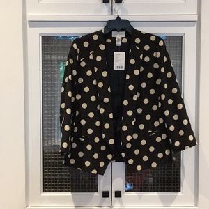 Anthropology Black and off-white polka dot jacket